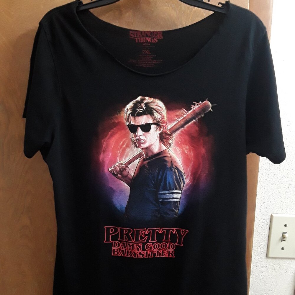 Retired Stranger Things Damn Good Babysitter Steve Graphic Shirt From Hot Topic